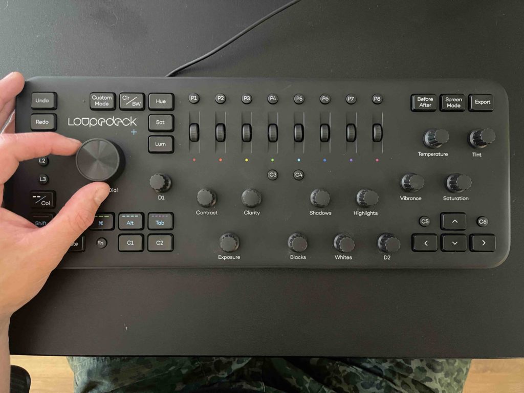 Wide shot of the Loupedeck+ editing console