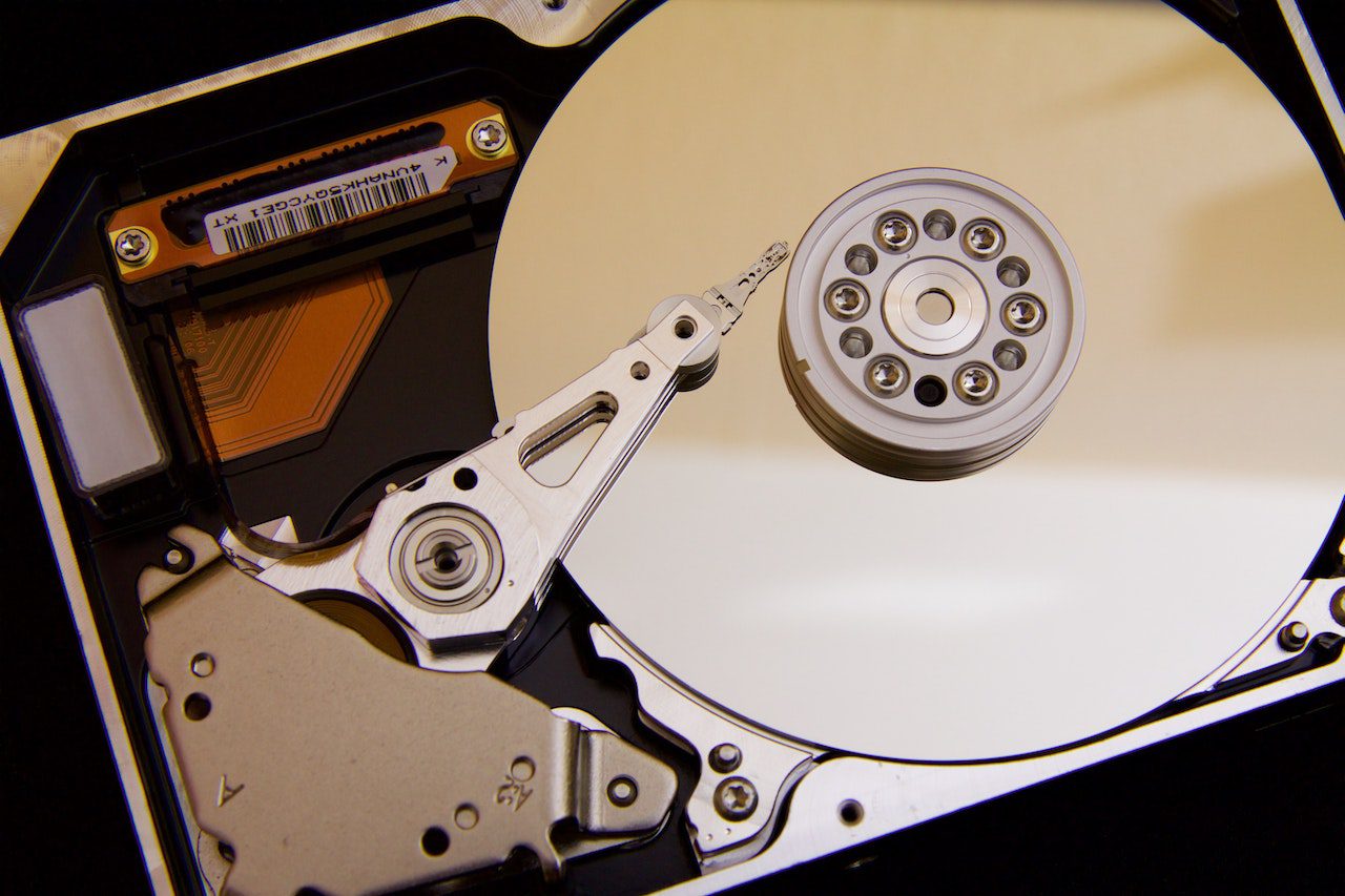 Inside an external hard drive for video editing